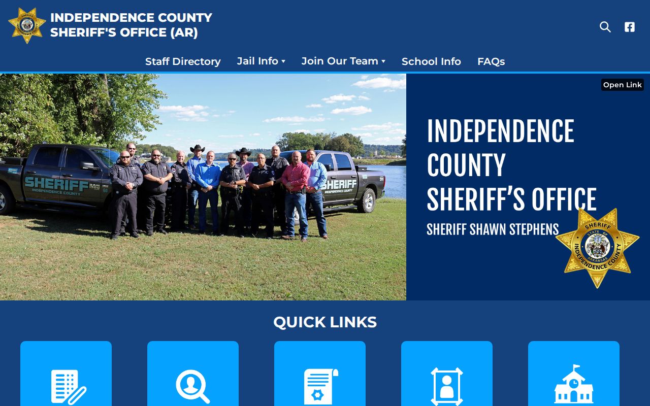 Independence County Sheriff's Office source for county arrest records