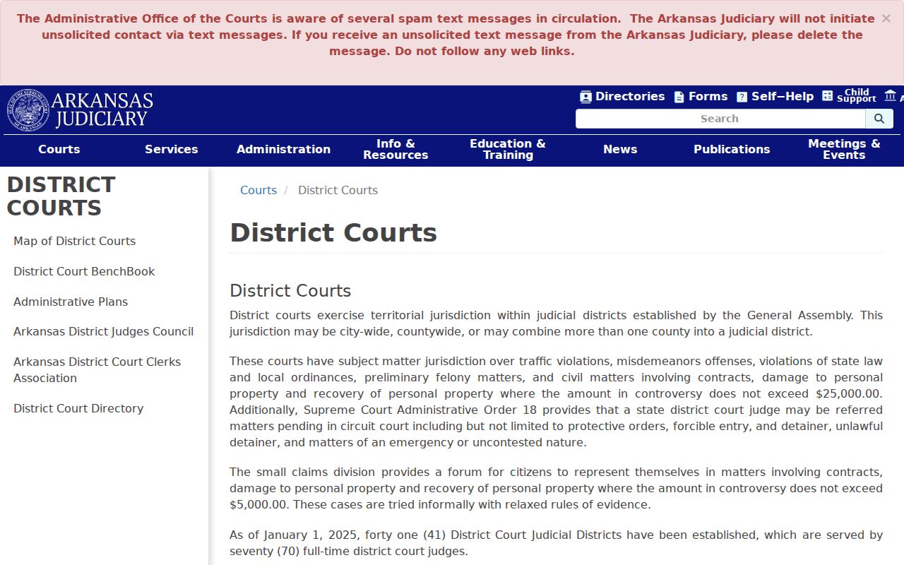 Arkansas district court information for Independence County criminal records